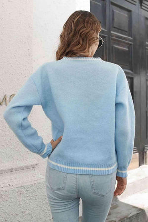 Halloween Snug V-Neck Skeleton Sweater - MXSTUDIO.COM