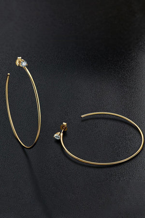 Happy Days Sterling Silver Moissanite Hoop Earrings - MXSTUDIO.COM
