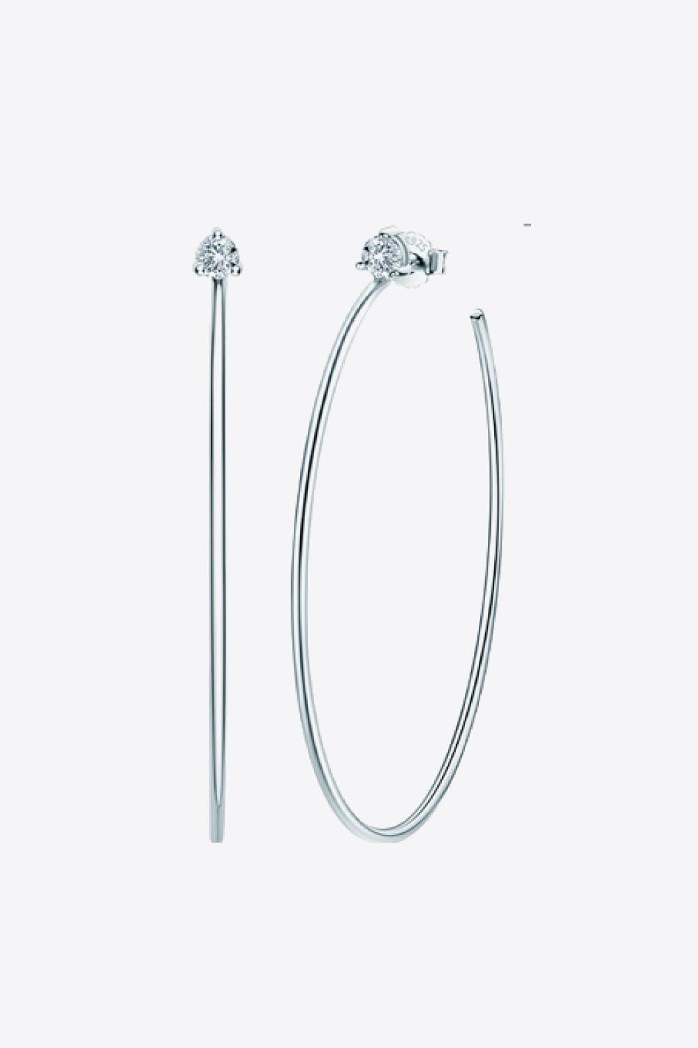 Happy Days Sterling Silver Moissanite Hoop Earrings - MXSTUDIO.COM