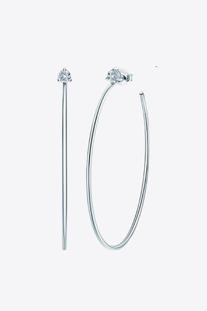 Happy Days Sterling Silver Moissanite Hoop Earrings - MXSTUDIO.COM