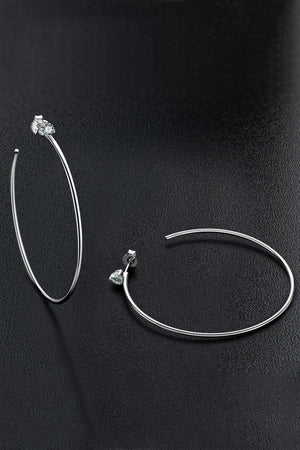 Happy Days Sterling Silver Moissanite Hoop Earrings - MXSTUDIO.COM