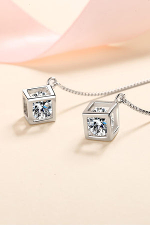 Heartening Threader Style 2 Carat Moissanite Earrings - MXSTUDIO.COM