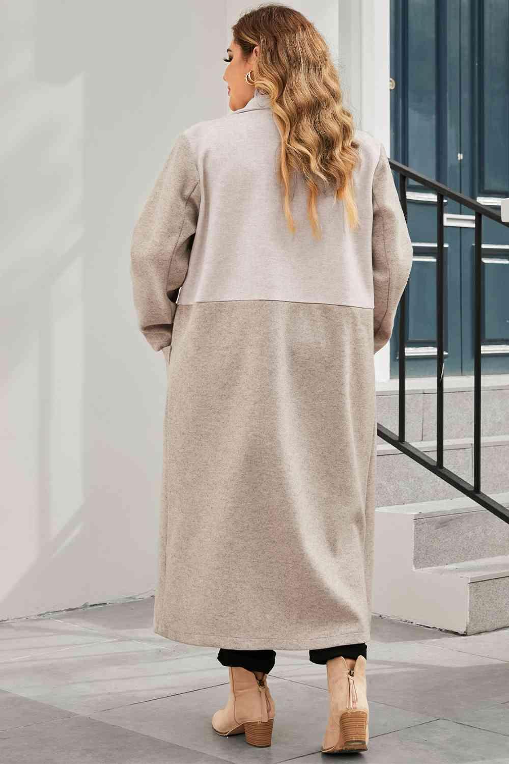 High-Grade Longline Plus Size Women's Trench Coat - MXSTUDIO.COM