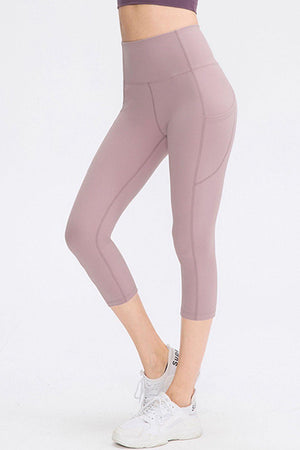 Highly Stretch High Waist Active Capri Leggings - MXSTUDIO.COM