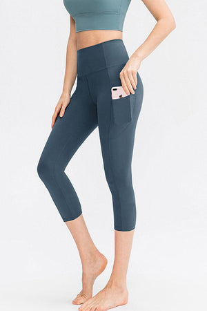 Highly Stretch High Waist Active Capri Leggings - MXSTUDIO.COM