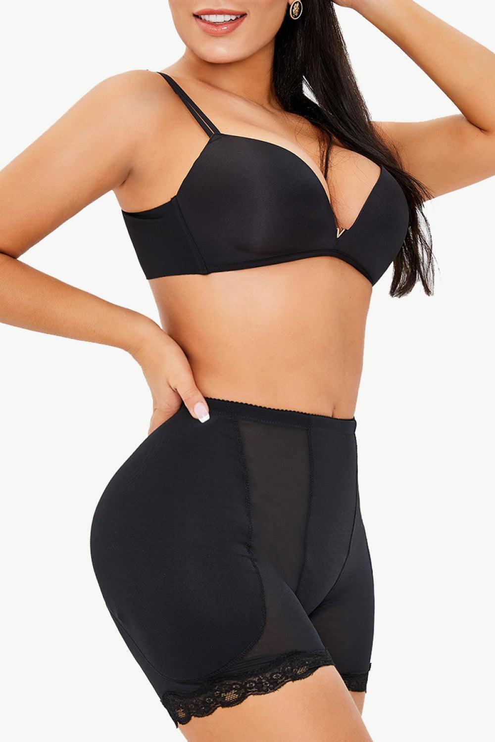 Hip Lifter Lace Trim Pull-On Shaping Shorts - MXSTUDIO.COM