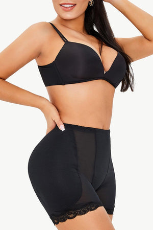 Hip Lifter Lace Trim Pull-On Shaping Shorts - MXSTUDIO.COM