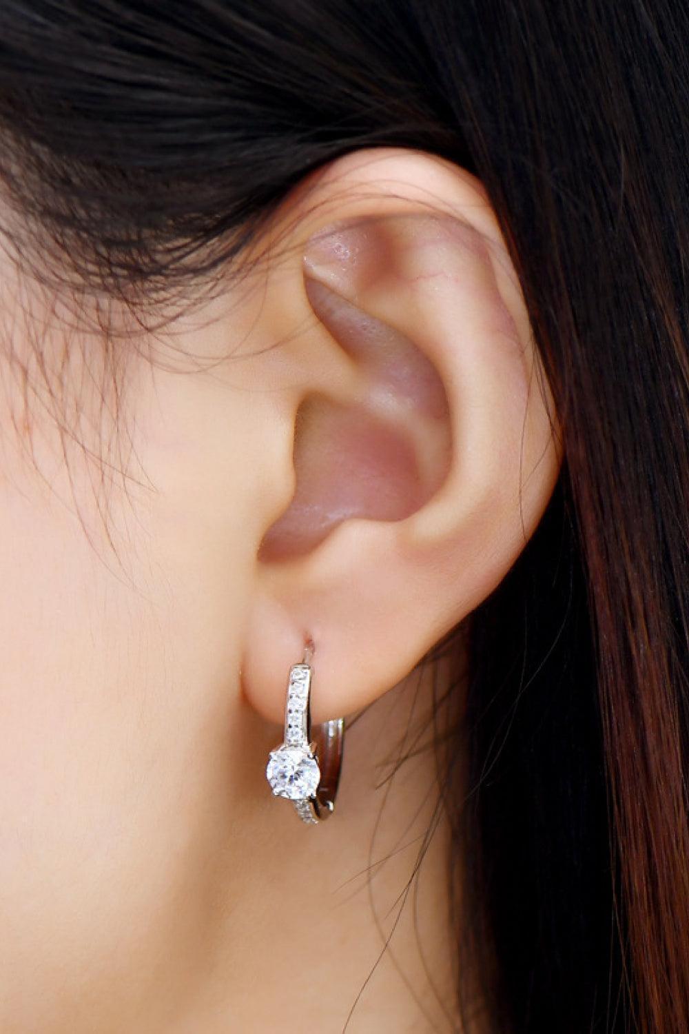 Hold Your Love 1 Carat Moissanite Hoop Earrings - MXSTUDIO.COM