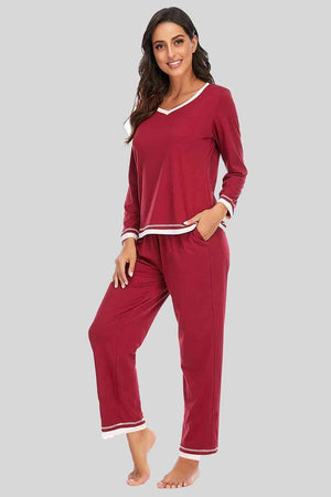 Homebody Top and Pants Two Piece Lounge Set - MXSTUDIO.COM