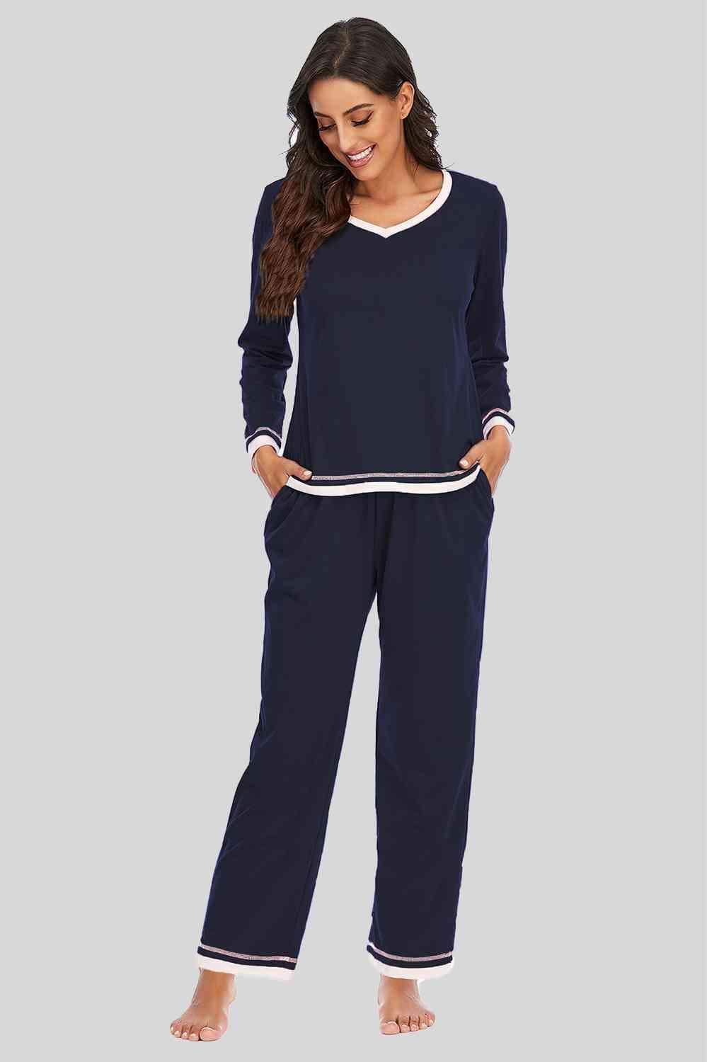 Homebody Top and Pants Two Piece Lounge Set - MXSTUDIO.COM