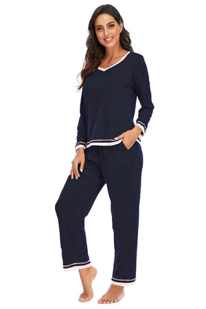 Homebody Top and Pants Two Piece Lounge Set - MXSTUDIO.COM