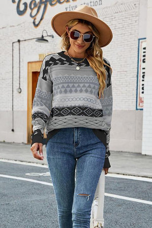 Impeccable Warmth Geometric Sweater - MXSTUDIO.COM