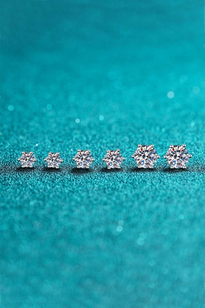 Infinite Joy Sterling Silver Moissanite Stud Earrings - MXSTUDIO.COM