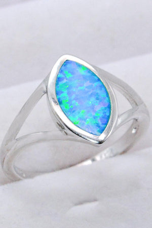 Inimitable Split Shank Sterling Silver Opal Ring - MXSTUDIO.COM