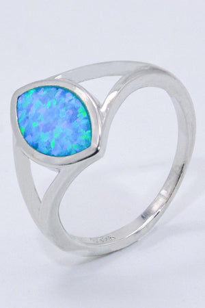 Inimitable Split Shank Sterling Silver Opal Ring - MXSTUDIO.COM