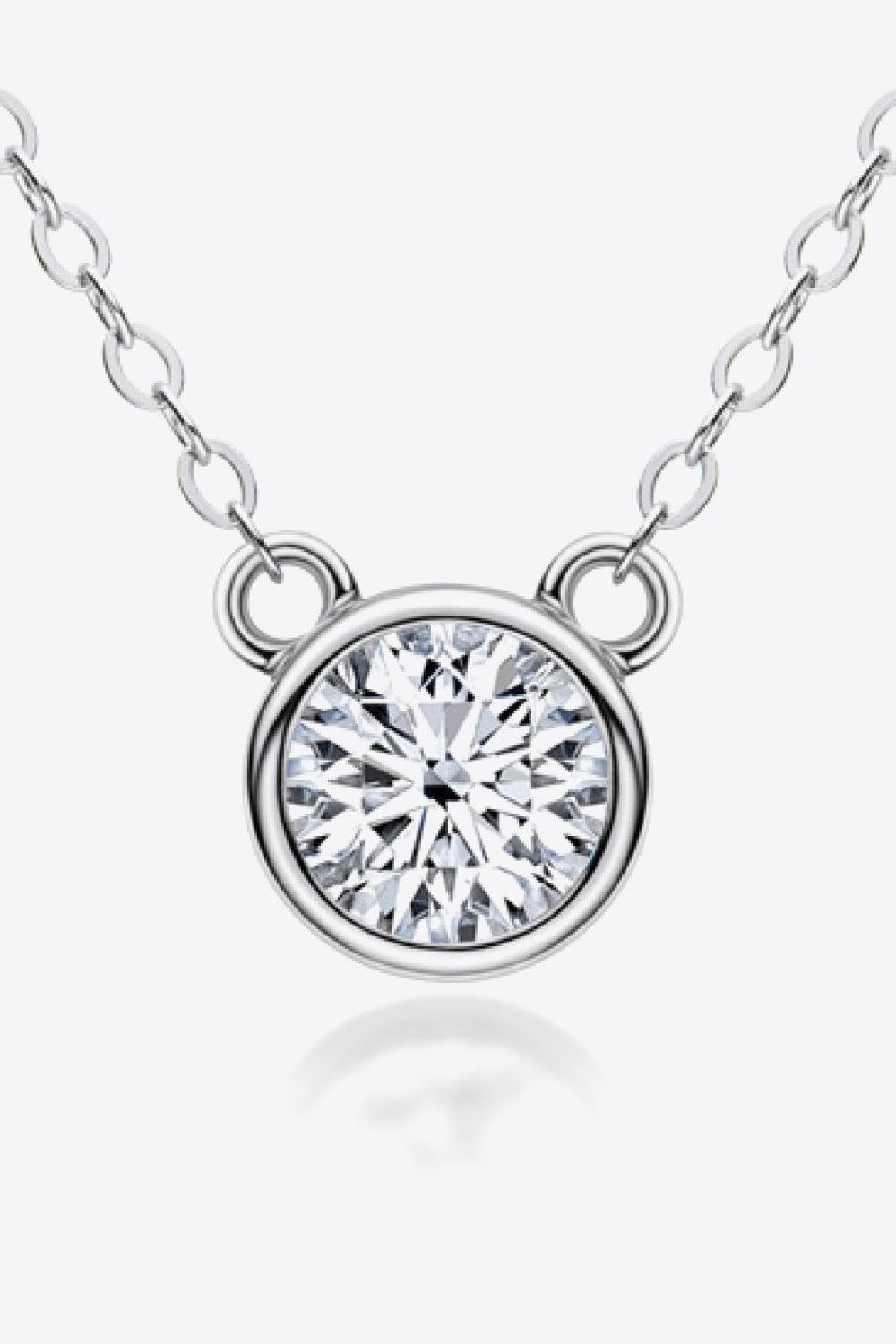 Inlaid 1 Carat Moissanite Gold / Platinum-Plated Necklace - MXSTUDIO.COM