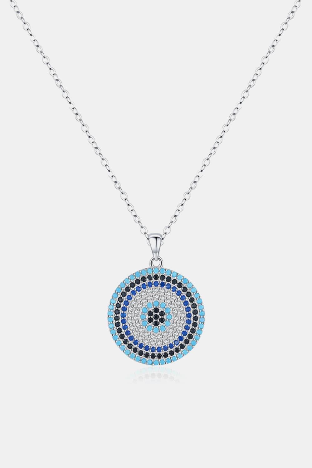 Innovative Round Artificial Turquoise Pendant Necklace - MXSTUDIO.COM