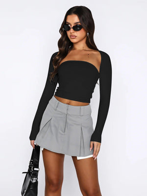 Insta Influencer Long Sleeve Bolero Tube Top Set - MXSTUDIO.COM
