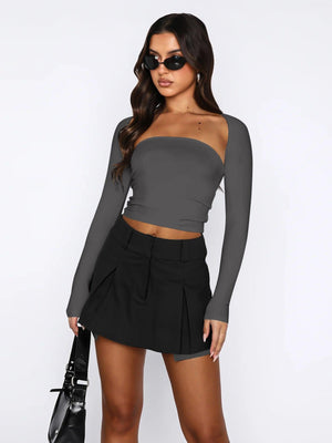 Insta Influencer Long Sleeve Bolero Tube Top Set - MXSTUDIO.COM