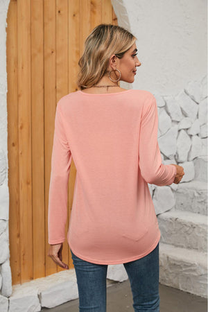 Interesting Square Neck Long Sleeve Top - MXSTUDIO.COM