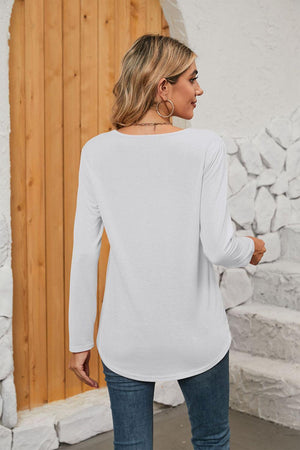 Interesting Square Neck Long Sleeve Top - MXSTUDIO.COM