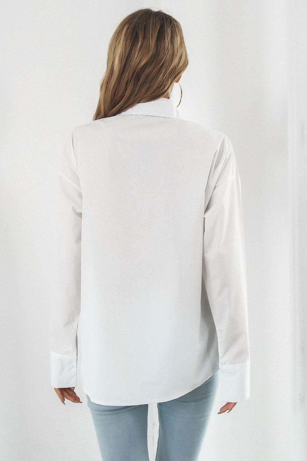 Intimidating Aura Collared Oversized Shirt - MXSTUDIO.COM