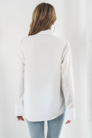Intimidating Aura Collared Oversized Shirt - MXSTUDIO.COM