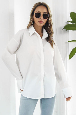 Intimidating Aura Collared Oversized Shirt - MXSTUDIO.COM