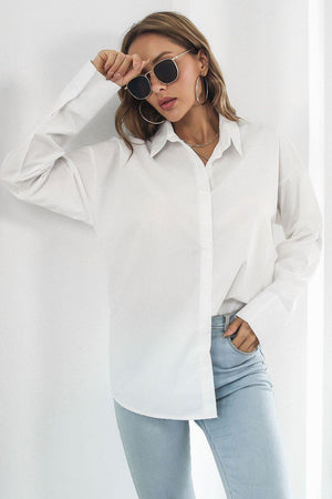 Intimidating Aura Collared Oversized Shirt - MXSTUDIO.COM
