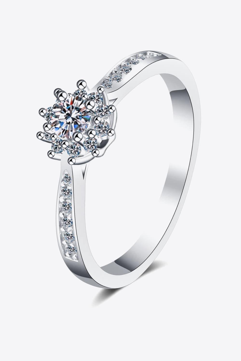 Intricate Snowflake Sterling Silver Moissanite Ring - MXSTUDIO.COM