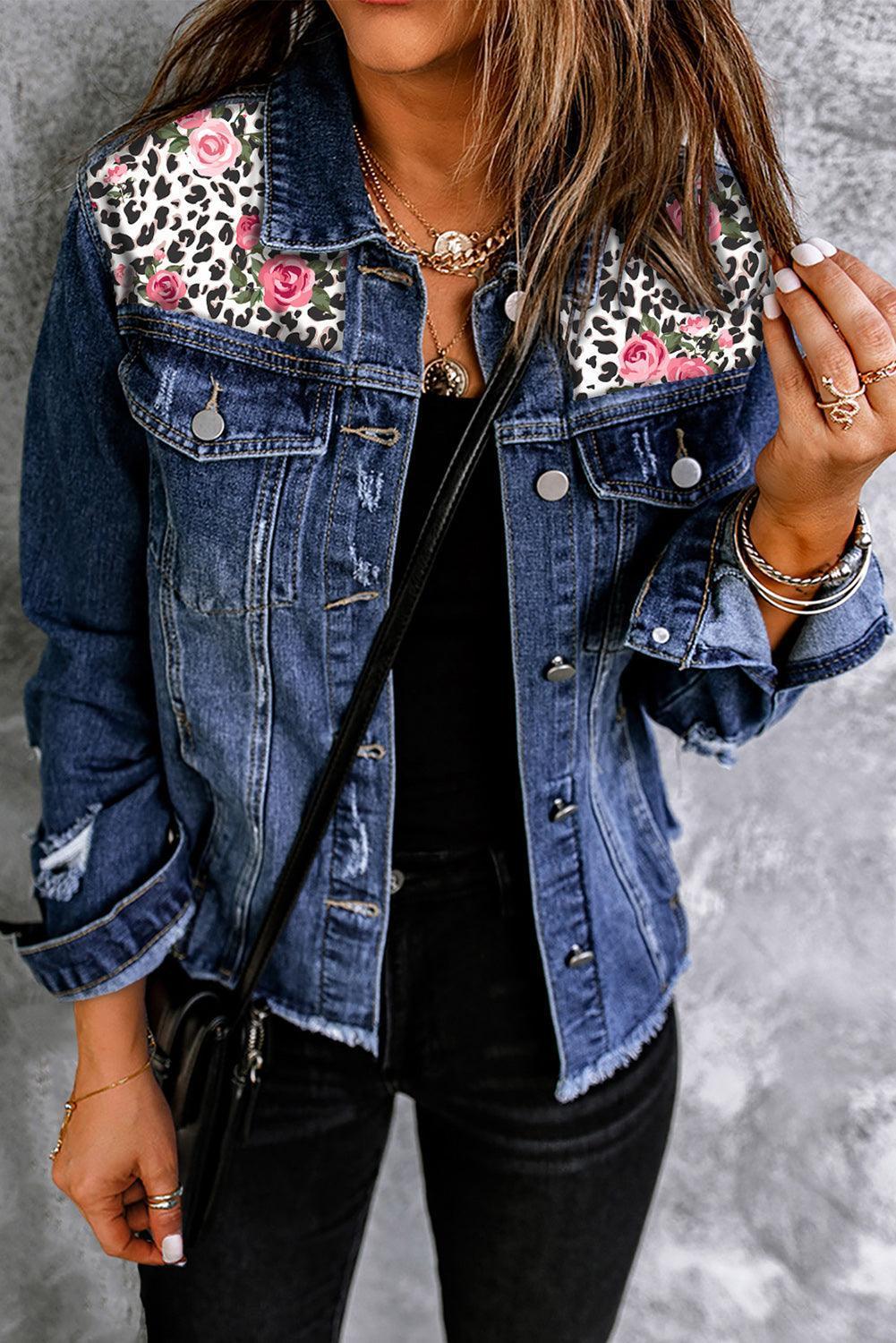 Invigorating Button Front Distressed Denim Jacket - MXSTUDIO.COM