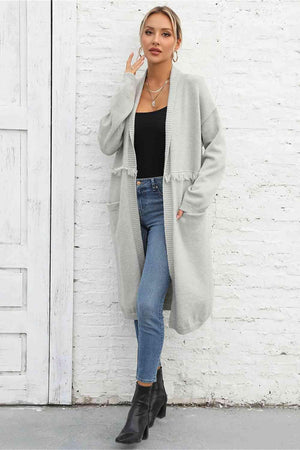 Irresistible Warmth Open Front Knit Duster Cardigan - MXSTUDIO.COM