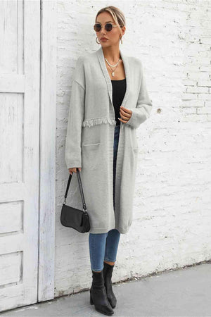 Irresistible Warmth Open Front Knit Duster Cardigan - MXSTUDIO.COM