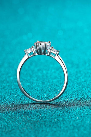 Joyful Sterling Silver 1.2 Carat Moissanite Heart Ring - MXSTUDIO.COM