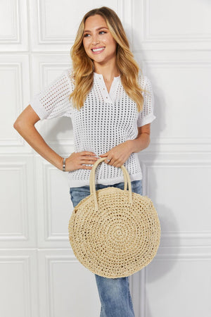 Justin Taylor Trendsetter Ivory Straw Rattan Handbag - MXSTUDIO.COM