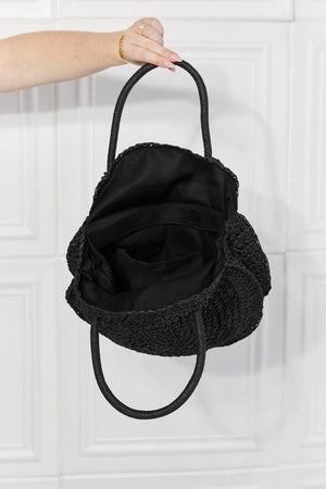 Justin Taylor Tropic Temptress Black Straw Rattan Handbag - MXSTUDIO.COM