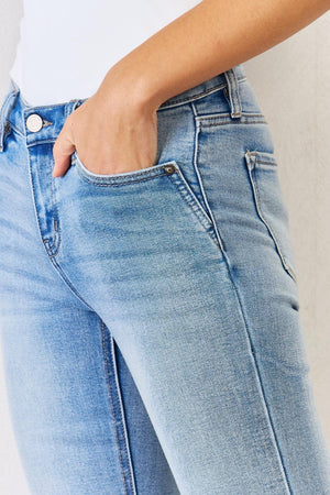 a close up of a person wearing a pair of jeans