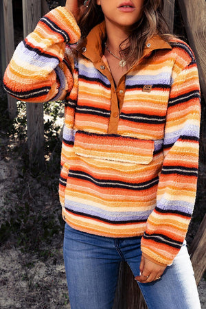 Kaleidoscopic Stripe Fleece Sweatshirt - MXSTUDIO.COM