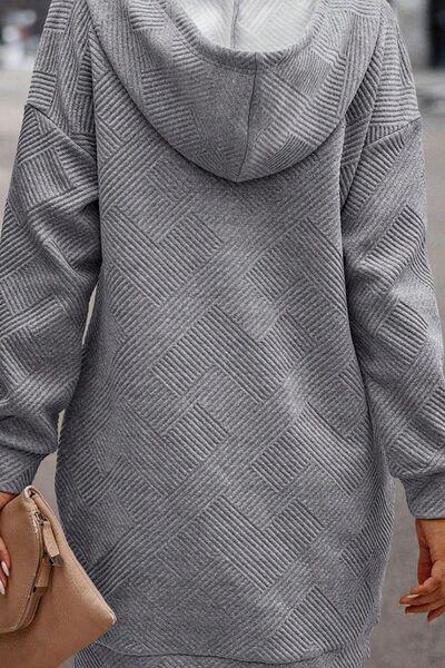 Kangaroo Pocket Hooded Long Sleeve Dress-MXSTUDIO.COM