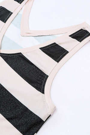 Keep It Simple V-Neck Striped Tank - MXSTUDIO.COM