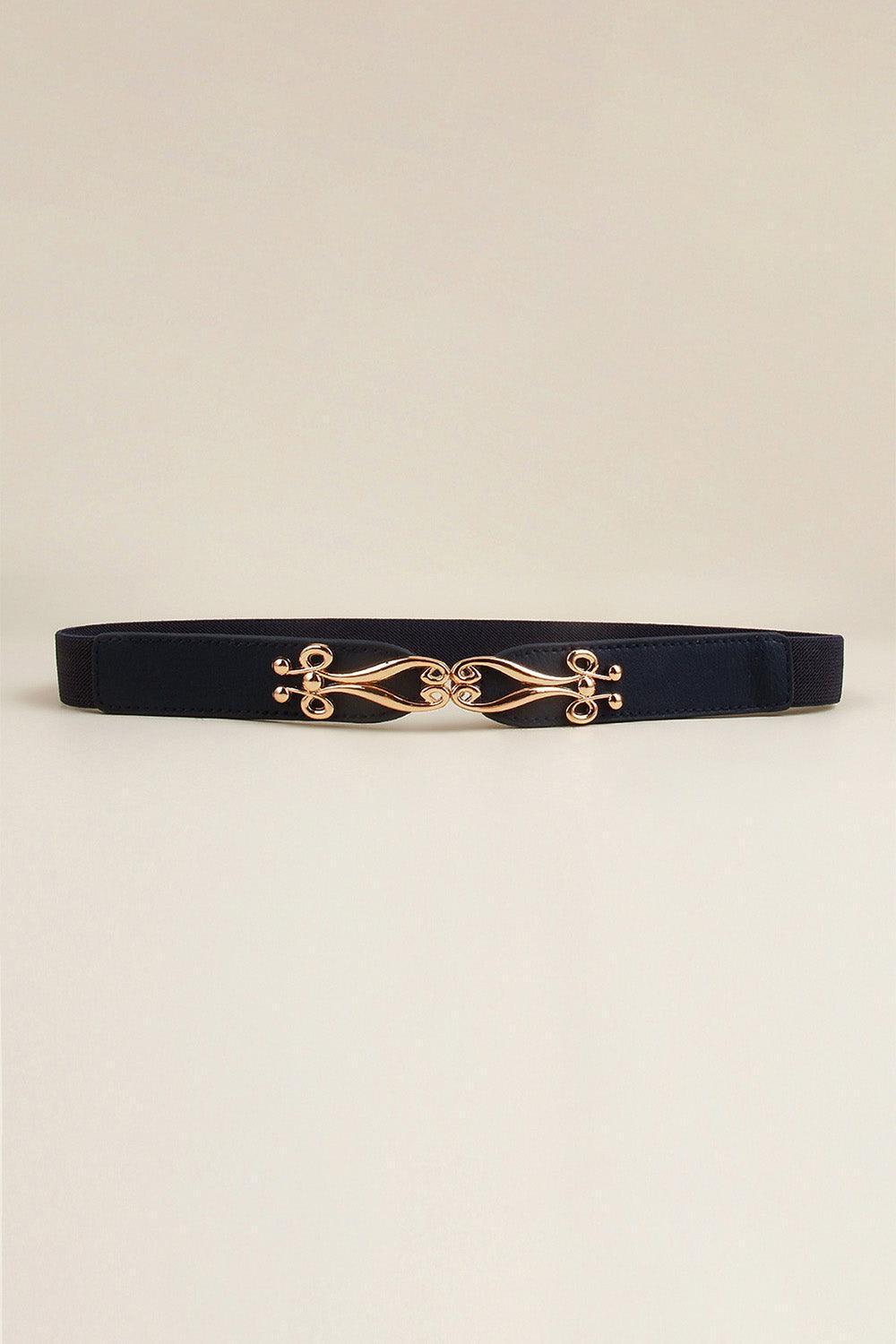 Keep Me Motivated Alloy Buckle Waist Elastic Belt - MXSTUDIO.COM