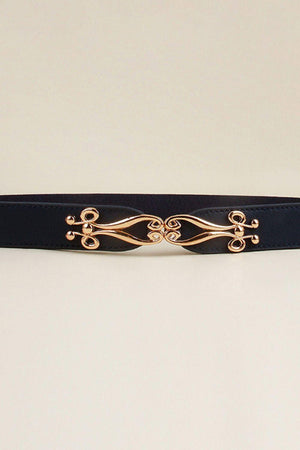 Keep Me Motivated Alloy Buckle Waist Elastic Belt - MXSTUDIO.COM