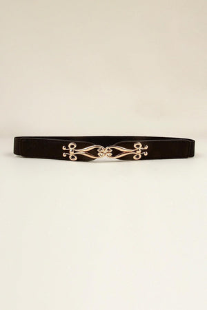 Keep Me Motivated Alloy Buckle Waist Elastic Belt - MXSTUDIO.COM