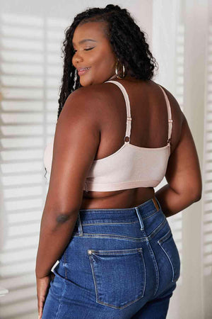 Lace Trim Blush Plus Size Bralette - MXSTUDIO.COM