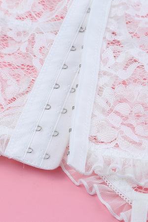 Lace-Up Sensation White Lingerie Set - MXSTUDIO.COM
