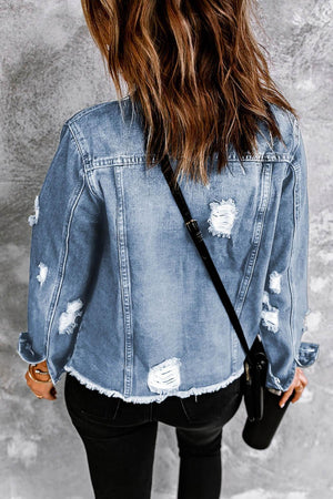 Lady Boss Distressed Denim Jacket - MXSTUDIO.COM