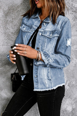 Lady Boss Distressed Denim Jacket - MXSTUDIO.COM