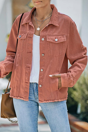 Lady Boss Distressed Denim Jacket - MXSTUDIO.COM