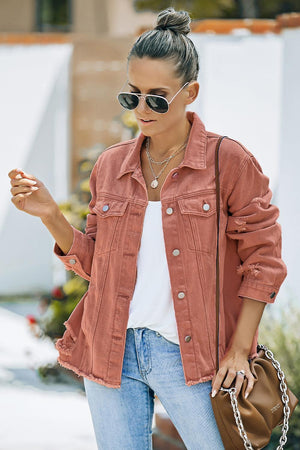 Lady Boss Distressed Denim Jacket - MXSTUDIO.COM