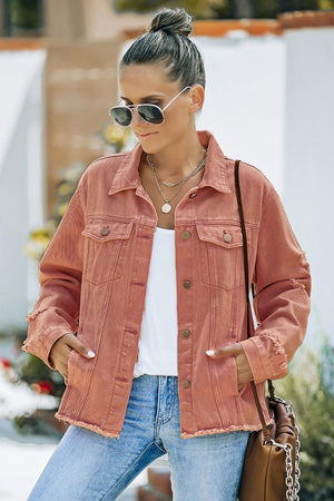 Lady Boss Distressed Denim Jacket - MXSTUDIO.COM